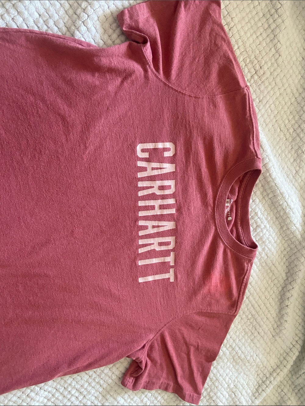 Carhartt Rose Pink Vertical Logo Tee